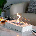 Miniatyrbillede 5 af 5: Rektangulær Bordpejs 35 cm Lang Ventilløs Bioethanol Brænder Bærbar Bordpejs til Indendørs Udendørs Terrasse Have (Hvid)