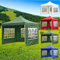 Miniatyrbild 2 av 4: Paviljongstaketduk, Vattentät Tälttak med Romerskt Fönster, Perfekt för Fest, Bröllop, Picknick (Stålram och Överkast Ingår Ej) (Vit 9*2M)