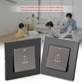 Miniatyrbild 5 av 5: TTIO 220 250V Utomhus Dörrklocksknapp Härdat Glas Dörrklocka Strömbrytare 3.38 Tum Trådlös Vattentät Dörrklocksknapp