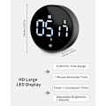 Miniatyrbillede 3 af 5: Køkken Timer Magnetisk Køkken Timer Digital Nedtællingstimer til Køkken Madlavning Klasse Træning, Digital Magnet Timer LCD Display, Tidsstyring Til