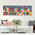 Miniatyrbild 3 av 5: Ko-färgsdekor för hemmålning, sl.gt, canvas utan ram, 40x120cm