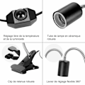 Miniatyrbillede 3 af 5: Kit varmelampe til skildpadder Earth's Turtle Varmelampe med 2 UVB 25W 50w pære Lampe Turpk Lang 360 Rotation til krybdyr skildpadder Firben Kamæleon Slanger