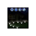 Miniatyrbild 3 av 5: Set med 6 solcellsdrivna LED-spotlights inbyggda - för mark - runda - diameter: 85 mm - tål utomhusbruk - fasad i rostfritt stål - 6 solcellslampor