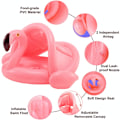 Miniatyrbild 4 av 5: Flamingo Baby Pool Float med Tak, Uppblåsbar Säte Boj Uppblåsbar Barn Pool Spädbarn 6 - 48 Månader Badkar Simbassäng PVC Material (Rosa)