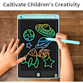 Miniatyrbillede 4 af 5: 10 tommer farverig LCD skrivetablet (blå), 10 tommer grafisk tegnebræt nøglelås håndskrift doodle pad børnelegetøj gaver til drenge piger