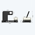 Miniatyrbilde 2 av 4: Trådløs lader - Tre-i-én magnetisk trådløs lader 30W hurtiglading skrivebordsnattlys egnet for mobiltelefoner, hodetelefoner, klokker, etc.