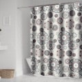 Miniatyrbillede 1 af 5: Grå Mandala Bruseforhæng - 180*180cm, Maskinvaskbart Polyester Bruseforhæng med 12 Kroge, Badeforhæng