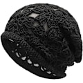 Miniatyrbilde 1 av 5: （Svart）Våren Høst Beanies Dame Håndlaget Heklet Slouchy Beanie