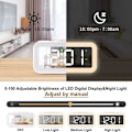 Miniatyrbild 3 av 5: Digital väckarklocka, digital klocka med ljus övre snooze-funktion 2 alarm 12/24h drivs av USB vit