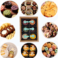 Miniatyrbillede 5 af 5: Cookies Cupcakes Bage Bage Kager Slik Cookies Håndlavet Bombeæske Beholder Holder med klistermærker og vindue, Pakke med 10 (4 plader)
