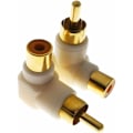 Miniatyrbillede 5 af 5: 8 stk. forgyldte stikforbindelser guld RCA han med hun RCA, vinkeladaptere til 90 grader (4 farver)