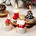 Miniatyrbilde 3 av 5: 12 CHRISTMARY-PLATE VARMELYSLYS, JULEHATT, JULEMODE HENDER, DEKORATIVE JULELYS, Lys i form av en julehatt, Juledekorasjon
