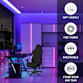 Miniatyrbillede 3 af 5: Gaming stolbetræk - Skrivebordsstol - sort - Udtrækkelig - Til computer gaming stol, Racing stil - Sort