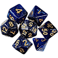 Miniatyrbillede 2 af 4: 7 stk. (blå sort) polyhedral terninger D20 D12 D10 D8 D6 D4 16mm akryl terningesæt til Dungeons and Dragons DND terninger RPG MTG brætspil dobbelt farve