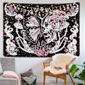 Miniatyrbillede 2 af 5: Skull Butterfly Gobelin Hippie Svampe Vægophæng Æstetisk Møl Gobelin Måne og Stjerner Værelse Dekoration Soveværelse Stue College 200*150 cm