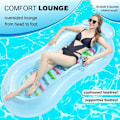Miniatyrbillede 3 af 5: Oppustelig Vandhængekøje Bærbar Flydende Seng Lounger Drifter Pool Strand Flydelegeme til Voksne Sommer
