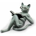 Miniatyrbilde 1 av 2: Harpiks liggende katt lese figur 18x5x8 cm