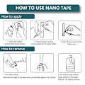 Miniatyrbillede 4 af 5: Dobbeltklæbende nano tape, meget resistent, transparent og resistent tape til vægplakater, alsidig tape til ophængning af fotos