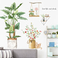 Miniatyrbilde 2 av 4: Veggklistremerker Tropiske Blader Blomster Veggmaleri Veggmaleri Klistremerker Palmeblader Grønn Plante For Soverom Stue Sofa
