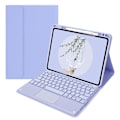 Pikkukuva 1 / 4: Kosketuslevyllä varustettu näppäimistökotelo iPad Pro 11 2021/2020 -laitteelle, violetti irrotettava langaton Bluetooth-näppäimistö kosketuslevyllä, älykäs silikoni.