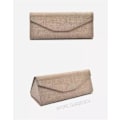 Miniatyrbilde 4 av 5: Grå Lin - Brilleetui Kvinner Designer Hard Case for Solbriller og Lesebriller - Miljøvennlig Lin Brilleetui Trekant Folding Myopia Sung