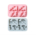 Miniatyrbillede 1 af 4: 8 sæt Jurassic dinosaur silikone kageforme, hjælpemadkasse bageværktøjer, dryp chokoladeforme, 2 stk. (pink, blå)