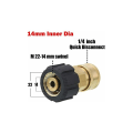 Miniatyrbilde 2 av 5: POWERTOOL M22 hann til 1/4 trykk Spyleslange Adapter Messing Innvendig Gjenge Hurtigkobling Deler