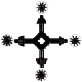 Miniatyrbilde 2 av 4: Rørskiftenøkkel Fire i én multifunksjons chucknøkkel Universal chuckkombinasjon 3/8'' og 1/2''