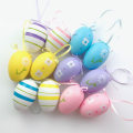 Miniatyrbilde 1 av 5: 12 stk påskedekorasjoner egg hengende dekorasjon fargerik påsketre kurvdekorasjon festutstyr hjem