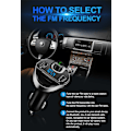 Miniatyrbillede 2 af 5: Bluetooth Bil Transmitter, Trådløs In-Car FM Transmitter Radio Adapter Bil Kit, FM Transmitter Bil med Dobbelt USB Opladningsport, Håndfri Opkald