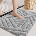 Miniatyrbillede 1 af 5: Grå skridsikker bademåtte, absorberende badeværelsestæppe, blød mikrofiber brusemåtte, maskinvaskbar