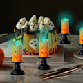 Pikkukuva 3 / 5: LED-teevalot, 12 kpl Halloween-paristoteevalot, kurpitsan muotoiset, toimivat paristoilla, realistiset kirkkaat liekittömät glitterit ulko- ja kotijuhliin