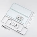 Miniatyrbild 3 av 4: Badrumshylla, glashylla för vägg, aluminium, 8 mm tjocklek, härdat glas, rektangulär, silver, set om 2, A4126A-P2 (40 cm)