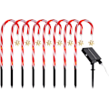 Miniatyrbilde 2 av 5: 8-pak snøflagg-feelyss Candy Cane LED-lysstreng Julepynt Julepynt