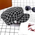 Miniatyrbillede 4 af 5: (M, 56-58cm), Sort, 1 stk. Baret Cap Dame Mode Casual Huer Retro Stilful Visor Hat Vinter Cap til Dame