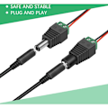 Pikkukuva 3 / 5: Sarja, jossa 10 paria BNC/DC-uros- ja naarasvirtaliittimiä 2,1 x 5,5 mm videovalvontaan/LED-nauhakameraan