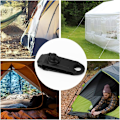 Miniatyrbillede 5 af 5: 12 stk. sæt af låseclips Multifunktionelle sikre presenningclips til camping baldakinaktiviteter (sort)