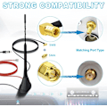 Miniatyrbilde 2 av 5: Dab FM-antenne Digital Radioantenne FM/AM Combo SMB/SMA hann til DIN hann Adapter Bilradioantenne Splitter Takmontert Signalforsterker 500cm 16.4f