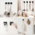 Miniatyrbillede 2 af 4: Rulleholder i rustfrit stål til papirhåndklæder, toiletrulleholder til badeværelse, badeværelsesvedhæng, sort håndklædestangsæt i amerikansk stil (14#, sort lav krog)