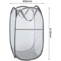 Miniatyrbillede 5 af 5: Vasketøjskurv [Sæt med 2] Foldbar linned Pop Up Linned Ricks Dripe Lsen Taske foldbar Vasketøjskurv med håndtag, grå
