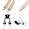 Miniatyrbilde 4 av 5: Brede herrebukser med 4 klips i skinn, elastisk og justerbar Y-modell