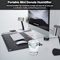 Miniatyrbilde 4 av 5: Mini Bærbar USB Luftfukter Donut Form Atomiserende Luftfukter for Bil, Reise, Hjem, Kontorer (Hvit)