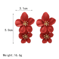 Miniatyrbillede 3 af 3: Lilla øreringe japanske og koreanske kreative søde blomster øreringe temperament mode spray maling blomst perle øreringe øreringe