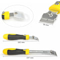 Miniatyrbilde 5 av 5: Betterlife Justerbar Skrape Fjerner Fliselim med 8 Utskiftbare Blad Metallisk + Mikrofiber, Vinduer/Speil/Gulvrengjøring/Inntrekkbar Vindus S