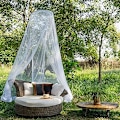 Miniatyrbillede 2 af 5: Myggenet seng baldakin net [hvid, størrelse 60 * 230 * 1050CM], cirkulær kuppel myggenet soveværelse have camping hængende gardin net baby/single/king