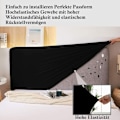 Miniatyrbillede 3 af 5: Udtrækkeligt støvtæt hovedgærdebetræk til 170-190 cm sort-invenir seng