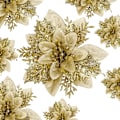 Miniatyrbild 1 av 4: 10 stycken julstjärnor i konstgjord glitter, juldekorationer, glitterjulstjärnor, julpynt, julgransblommor