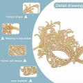 Miniatyrbilde 2 av 5: Lady Luck Venetiansk Maske for Menn, Halloween Ball Dobbelttråds Blonder Mascara Venetiansk Maske med Gylden Føniks - Ubestemt