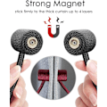 Miniatyrbillede 2 af 5: 2 stk. (sorte) magnetiske gardinholdere med større magnet, 16 tommer, til mørklægnings- og tynde gardiner