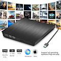 Pikkukuva 2 / 5: USB3.0/TYPE-C kaksoisliitäntä ulkoinen optinen asema lokeromainen tallennin mobiili DVD-soitin musta